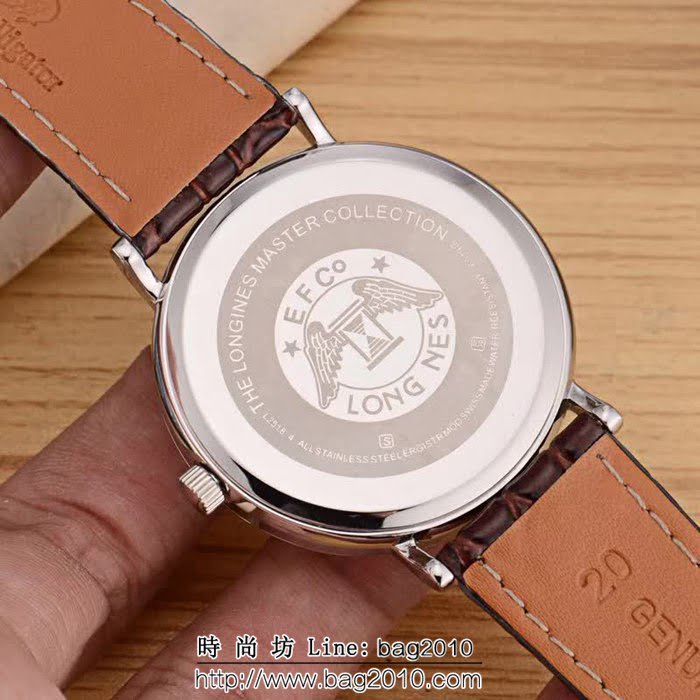 LONGINES浪琴 牛皮錶帶石英情侶對表  WSS1859